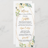 水彩アイボリークリームバラ+アラバスターピーニーズ 招待状 (正面/裏面)