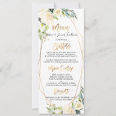 水彩アイボリークリームバラ+アラバスターピーニーズ 招待状 (正面)