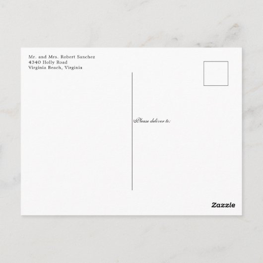 水彩アイボリーバラキンセアニェラ写真招待 ポストカード (裏面)