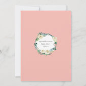 水彩アイボリーバラリーフベビーガールシャワーフローラ 招待状 (裏面)