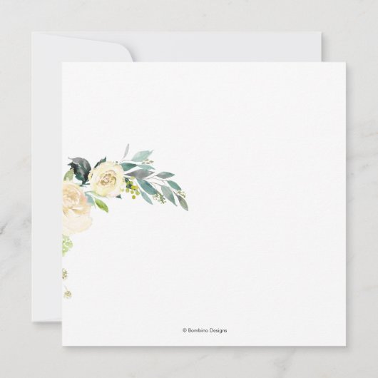 水彩アイボリーフラワーズブルーガムユーカリプタス 招待状 (裏面)