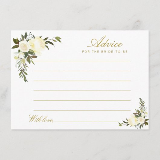 水彩アイボリーフローラアドバイス アドバイスカード (正面)