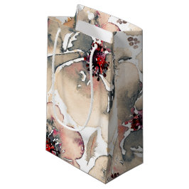 水彩アイボリーフローラボホフェザー結婚ズ スモールペーパーバッグ