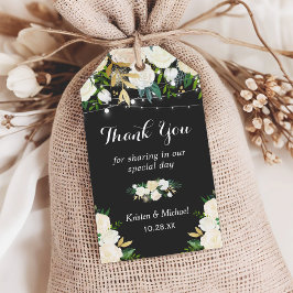 水彩アイボリーフローラ結婚式の引き出物ありがとう ギフトタグ