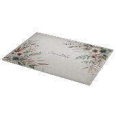 水彩アイボリーブルーフラワーカッティングボード カッティングボード (角)