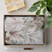 水彩アイボリーブルーフラワーズティッシュペーパー 薄葉紙 (ギフト)