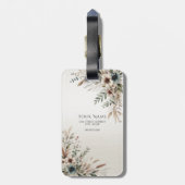 水彩アイボリーブルーフラワーズラゲッジタグ ラゲッジタグ (裏面縦)
