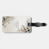 水彩アイボリーブルーフラワーズラゲッジタグ ラゲッジタグ (裏面横)