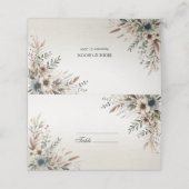 水彩アイボリーブルーフラワーズ座席表 プレイスカード (外部開封)