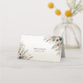 水彩アイボリーブルーフラワーズ座席表 プレイスカード (裏面)