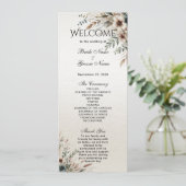 水彩アイボリーブルーフラワーズ結婚式 プログラム (スタンド正面)