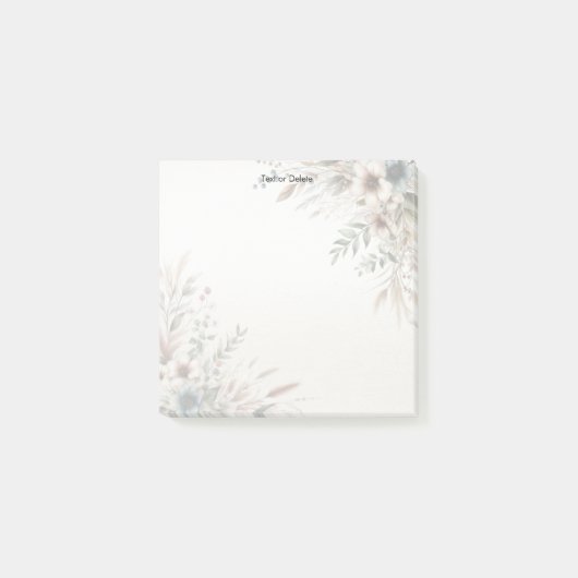 水彩アイボリーブルーフラワーポストイット注 ポストイット (正面)