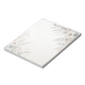 水彩アイボリーブルーフラワーメモ帳 ノートパッド (回転)