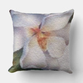 水彩アイボリーマグノリア名モノグラム クッション (正面)