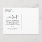 水彩アイボリー牡丹とバラ駆け落ち 案内ポストカード (裏面)