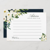 水彩アイボリー白フローラアドバイス アドバイスカード (正面/裏面)