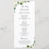 水彩アイボリー白フローラ結婚式プログラム プログラム (裏面)