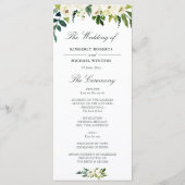 水彩アイボリー白フローラ結婚式プログラム プログラム (正面)