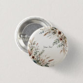 水彩アイボリー青花ボタン 缶バッジ (正面&裏面)