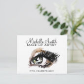 水彩アイラッシュエクステンションメイクアップブランディング ポストカード (スタンド正面)