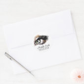 水彩アイラッシュエクステンションメイクアップブランディング ラウンドシール (封筒)