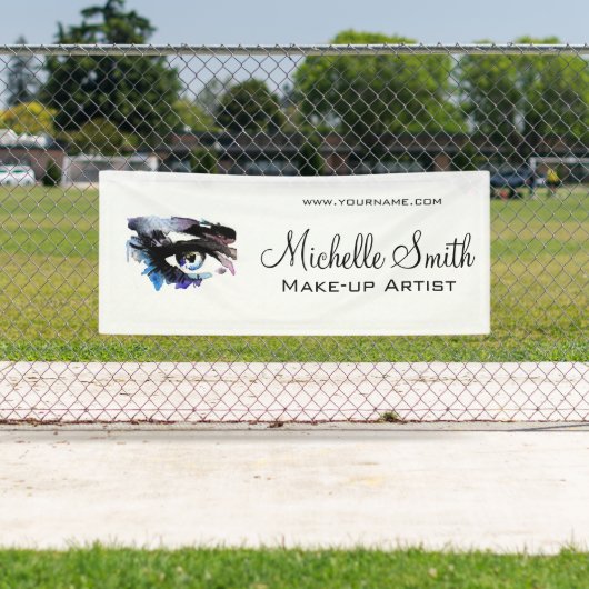 水彩アイラッシュエクステンションメイクアップブランディング 横断幕 (インサイチュ)