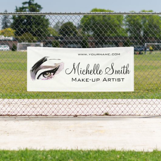 水彩アイラッシュエクステンションメイクアップブランディング 横断幕 (インサイチュ)