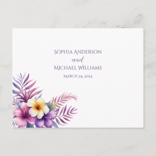 水彩アイランドロマンスRSVP-結婚s – はがき (正面)