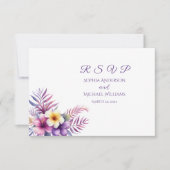 水彩アイランドロマンスRSVP-結婚s – はがき 出欠カード (正面)