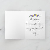 水彩アイリスと水仙グリーティングカード カード (内部)