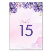 水彩アイリス薄紫花の幅 テーブルナンバー (裏面)