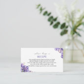 水彩アイリス薄紫花レシピカードブライダルs エンクロージャーカード (スタンド正面)