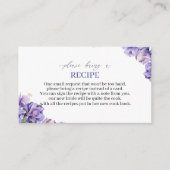 水彩アイリス薄紫花レシピカードブライダルs エンクロージャーカード (正面)