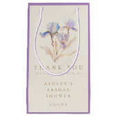 水彩アイリス ブライダルシャワーのお礼 スモールペーパーバッグ (正面)