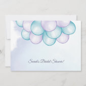 水彩アクアと薄紫ドライブスルーブライダルシャワー 招待状 (裏面)