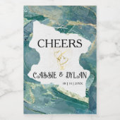 水彩アクアの結婚ワインラベル ワインラベル (シングルラベル)