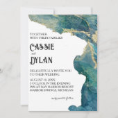 水彩アクアウェディング招待状 招待状 (正面)