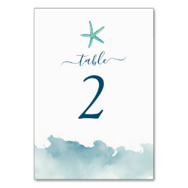 水彩アクアスターフィッシュ&ウォーター テーブルナンバー