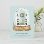 水彩アクアドアスノーグローブ新しいホームフォト シーズンカード (スタンド正面)