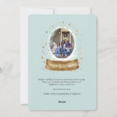 水彩アクアドアスノーグローブ新しいホームフォト シーズンカード (裏面)