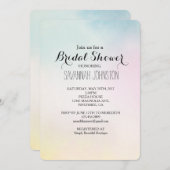 水彩アクアピンクイエロー絞り染めブライダルシャワー 招待状 (正面/裏面)