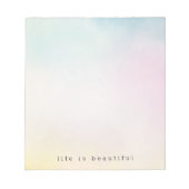 水彩アクアピンクイエロー絞り染め グラデーション ノートパッド (正面)