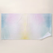 水彩アクアピンクイエロー絞り染め グラデーション ビーチタオル (正面)