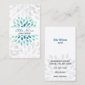 水彩アクアフローラメイクアップアーティストビジネスカード 名刺 (正面/裏面)