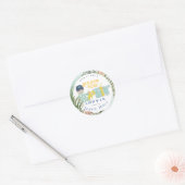 水彩アクアボンジュールボーイベビークラシックラウンド ラウンドシール (封筒)