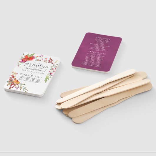 水彩アクアレルワイルドフラワー結婚ズ ハンドファン (組立なし)