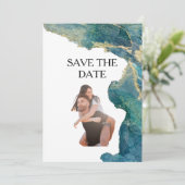 水彩アクア日付カードを保存 セーブザデート (スタンド正面)