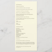 水彩アクア結婚式 プログラムカード プログラム (裏面)
