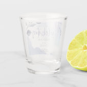 水彩アクア葉薄紫保存日 ショットグラス (裏面)