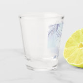 水彩アクア葉薄紫保存日 ショットグラス (左)